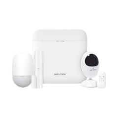 HIKVISION (AX PRO) KIT de Alarma AX PRO / Incluye: 1 Hub con bateria de respaldo / 1 Sensor PIR con Cámara / 1 Contacto Magnético / 1 Control Remoto / WiFi / Compatible con Hik-Connect P2P DS-PWA48-K/CAM