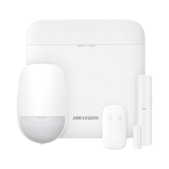 HIKVISION (AX PRO) KIT de Alarma AX PRO con GSM (3G/4G) / Incluye: 1 Hub con bateria de respaldo / 1 Sensor PIR / 1 Contacto Magnético / 1 Control Remoto / Wi-Fi / Compatible con Hik-Connect P2P MOD: DS-PWA48-KS