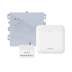 HIKVISION (AX PRO + YONUSA) KIT de Alarma AX PRO / Incluye: 1 Hub con bateria de respaldo / 1 Energizador 2500Mts Lineales / 1 Relevador 0 a 36 Vcc (Max. 5 A) con Entrada de Alarma 27/7 MOD: DS-PWA48-SYSNG