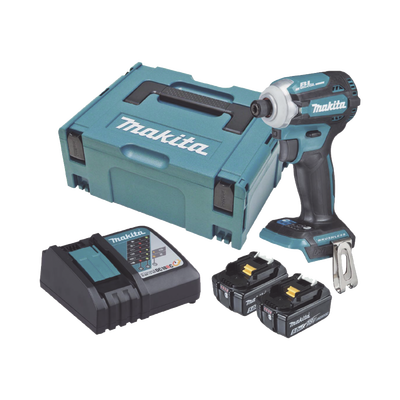 MAKITA Atornillador de Impacto 18 Vcc, 3,800 RPM, 180N.m. Incluye: estuche MAKPAC, Cargador y 2 Bat. 5Ah MOD: DTD-171-RTJ