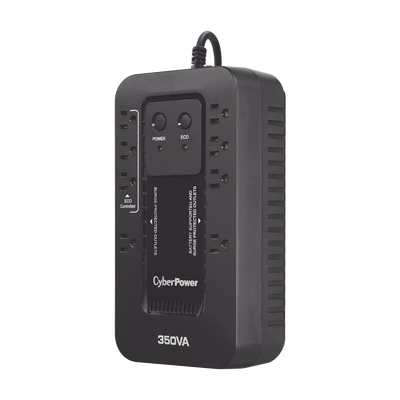 CYBERPOWER UPS de 350 VA/255 W, Topología Standby con Modo Ahorrador ECO, Entrada 120 Vca NEMA 5-15P, Con 8 Tomas NEMA 5-15R MOD: EC350G