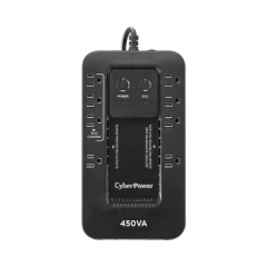 CYBERPOWER UPS de 450 VA/260 W, Topología Standby con Modo Ahorrador ECO, Entrada 120 Vca NEMA 5-15P, Con 8 Tomas NEMA 5-15R MOD: EC450G