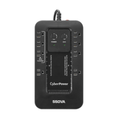 CYBERPOWER UPS de 550 VA/330 W, Topología Standby con Modo Ahorrador ECO, Entrada 120 Vca NEMA 5-15P, Con 8 Tomas NEMA 5-15R MOD: EC550G