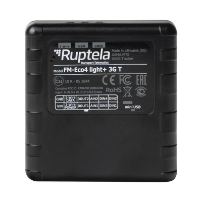 RUPTELA Localizador Vehicular 3G / Sensores de combustible / RFID / Conducción eficiente / Sensor de temperatura / Deteccion de Jammer MOD: ECO4LIGHT3GT
