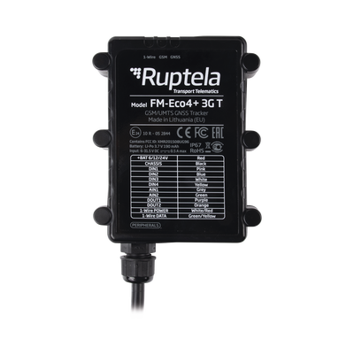RUPTELA Localizador vehicular 3G / Antenas internas / Contra agua y polvo IP67 / ideal para motocicletas / RFID / Apagado de motor a distancia / Anti Jammer MOD: ECO4PLUS3GT