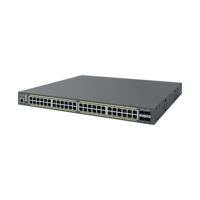 ENGENIUS Switch Poe de 48 Puertos Gigabit y 4 Puertos SFP, Administrable en la Nube, Hasta 740 W, Capa 2, Soporta PoE+ 802.3 at/af MOD: ECS1552FP