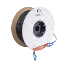 LINKEDPRO BY EPCOM Carrete de Fibra Óptica Monomodo con conectores SC-SC Duplex, Reforzada con Kevlar, de 100 metros MOD: EF-100-SC
