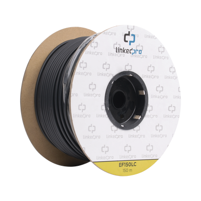 LINKEDPRO BY EPCOM Carrete de Fibra Óptica Monomodo con conectores LC-LC Duplex, Reforzada con Kevlar, de 150 metros MOD: EF-150-LC