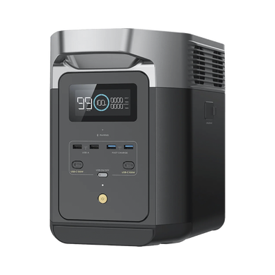 ECOFLOW EcoFlow Delta 2 | Estación de Energía Portátil 1800W / 6 AC 1800 W (Max. 2200W) / 2 USB-C 100W / Capacidad para Aumentar Respaldo / Cargador de Coche 10A a 12.6V / Conectividad WiFi y Bluetooth (App) / Carga Solar 500W Max. EFD-330