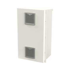 EPCOM INDUSTRIAL Gabinete Acero Galv. para 2 Baterías PL110D12 (400 x 730 x 300mm). Puerta Ventilada. Acc. para piso o poste No incluidos. MOD: EI-PCB-40-73-30VDK