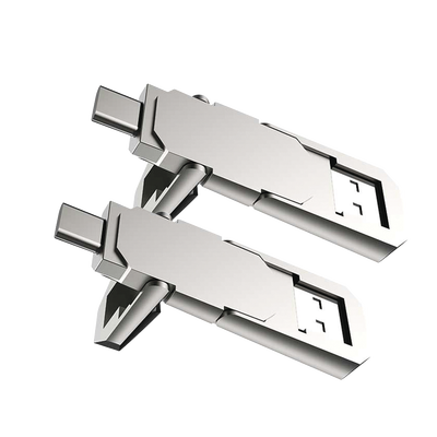 HIKVISION Kit de 2 Memorias USB Dual de 128GB / USB-C y USB-A / Transferencia de Alta Velocidad / Metálica / Compatible con Dispositivos Móviles, Windows, Mac y Linux MOD: ENGINE/128GBX2