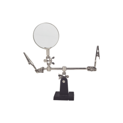 EPCOM POWERLINE Soporte con lupa y dos brazos con clip. Ideal para trabajos de soldadura. MOD: EP390