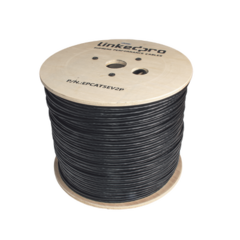 LINKEDPRO BY EPCOM Bobina de Cable Siamés Cat5E CCA + 2 Cables Gruesos (16 AWG) para Alimentar Cámaras Más Lejos / 305m / Instalación en Exterior / Uso Industrial para Climas Extremos MOD: EP-CAT-5E-V2P