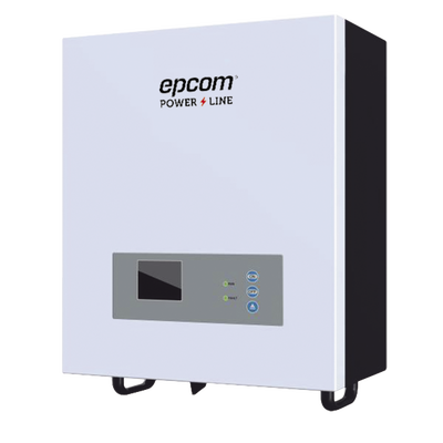 EPCOM POWERLINE Inversor / Cargador para sistemas tipo isla de 48Vcc/120VCA de 2500W onda sinusoidal pura con controlador MPPT. Administre una fuente fotovoltaica, la red eléctrica y recargue su banco de baterías y su consumo sin problemas. MOD: EPI-2500-48