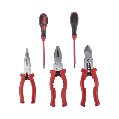 EPCOM POWERLINE Kit de 3 Pinzas Aisladas + 2 Desarmadores Aislados de Electricista. Ideal para trabajos en Tableros Eléctricos. MOD: EP-NTK10