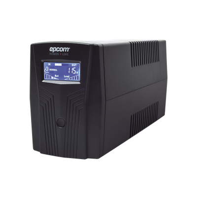 EPCOM POWERLINE UPS de 600VA/360W / Topología Línea Interactiva / Entrada y Salida 120 Vca / Clavija NEMA 5-15P / 4 Tomas NEMA 5-15R MOD: EPU600LCD