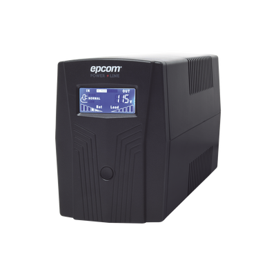 EPCOM POWERLINE UPS de 850VA/510W / Topología Línea Interactiva / Entrada y Salida 120 Vca / Clavija NEMA 5-15P / 6 Tomas NEMA 5-15R / Sin RJ11 ni RJ45 EPU850LCD