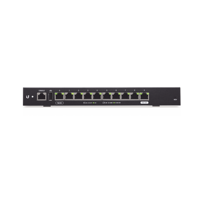 UBIQUITI NETWORKS EdgeRouter 10X, con 10 puertos 10/100/1000 Mbps, con PoE Pasivo 24 V Passthrough MOD: ER-10X