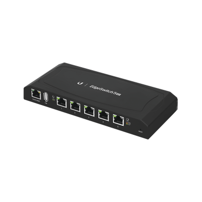 UBIQUITI NETWORKS EdgeSwitch 5XP Administrable de 5 Puertos Gigabit PoE de 24 V Pasivo, con funciones avanzadas de Capa 2 MOD: ES-5XP