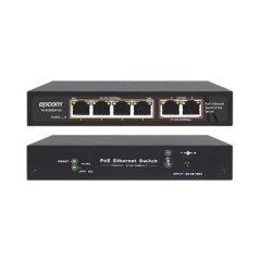 EPCOM TITANIUM Switch PoE / 100 Metros PoE / 4 puertos 802.3af /at 10/100/1000 Mbps + 2 puerto uplink MOD: ET-1004GP-2G