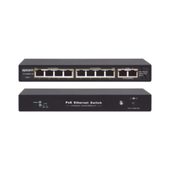 EPCOM TITANIUM Switch PoE / 100 Metros PoE / 8 puertos 802.3af/at ( 132.5 W ) 10/100/1000Mbps + 2 puertos Uplink MOD: ET-1008GP-2G