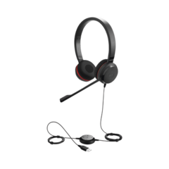 JABRA Jabra Evolve 30 Duo con conexión USB / 3.5mm, micrófono con cancelación de ruido y controlador en el cable con botones e indicadores LED (5399-829-309) MOD: EVOLVE-30-DUO-UC