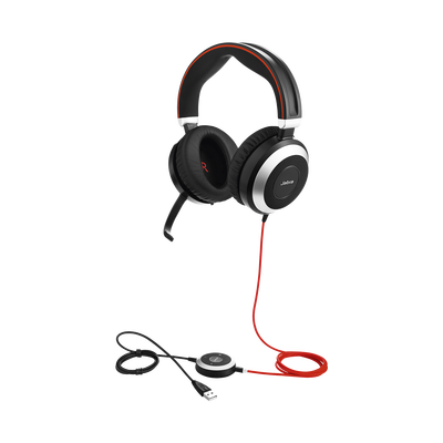 JABRA Jabra Evolve 80 con conexión USB / 3.5mm, cancelación activa/pasiva de ruido con indicador de ocupado (7899-823-109) MOD: EVOLVE-80-MS