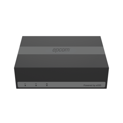 EPCOM PROFESSIONAL DVR 4 Canales TurboHD + 1 Canal IP/ 4 Megapixel Lite/ Acusense Lite/ Disco duro eSSD incluido (480GB)/ H.265+/ Diseño Ultra Compacto / Extra Silencioso EXQ04TURBO