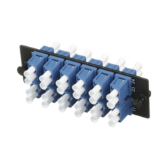 PANDUIT Placa Acopladora de Fibra Optica FAP, Con 12 Conectores LC Duplex (24 Fibras), Para Fibra Monomodo OS1/OS2, Color Azul MOD: FAP12WBUDLCZ
