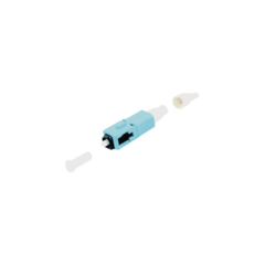 SIEMON Conector de Fibra Óptica pre-pulido LightBow SC Simplex, multimodo 50/125 (OM3/OM4), re-terminable, color Aqua MOD: FC1-LB-SC5-9AQ