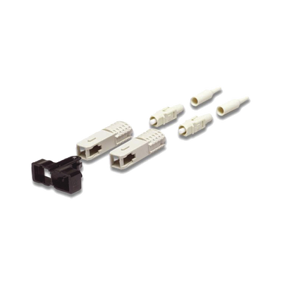 SIEMON Conector de Fibra Óptica SC Duplex, Epoxico, Fibra Recubierta, Multimodo, Botas Color Negro y Beige (No pre-pulido) FC2-SC-MM-B80