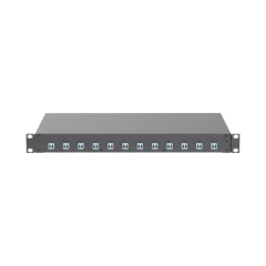 PANDUIT Panel de Distribuidor de Fibra Óptica, Con 12 Conectores LC Duplex (24 Fibras), Para Fibra Multimodo OM3/OM4, 1 UR MOD: FD1W12AQDLCZ