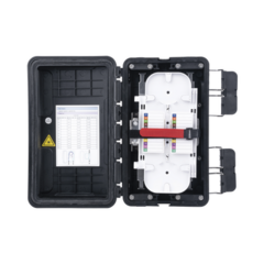 FIBERHOME Caja de Distribución de Fibra Óptica, Hasta 96 Empalmes, Exterior IP65, Color Negro MOD: FDP-420F