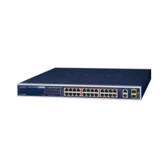 PLANET Switch administrable de 24 puertos 10/100TX PoE+ y 2 puertos combo TP/SFP Gigabit MOD: FGSW-2624HPS