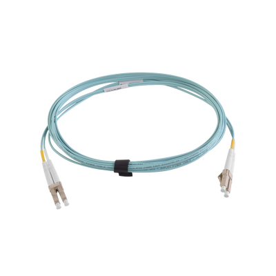 SIEMON Jumper de Fibra Óptica Multimodo 50/125 XGLO OM3, LC-LC Duplex, OFNR, Color Aqua, 5 Metros FJ2-LCLC5L-05AQ