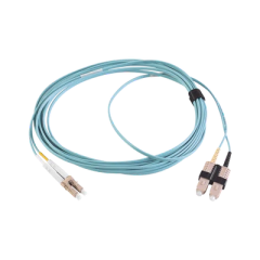 SIEMON Jumper de Fibra Óptica Multimodo 50/125 XGLO OM3, LC-SC Duplex, OFNR, Color Aqua, 5 Metros MOD: FJ2-LCSC5L-05AQ