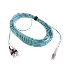 SIEMON Jumper de Fibra Óptica Multimodo 50/125 XGLO OM3, LC-SC Duplex, OFNR, Color Aqua, 10 Metros MOD: FJ2-LCSC5L-10AQ