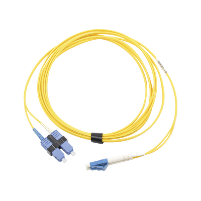 SIEMON Jumper de Fibra Óptica Monomodo (OS2), XGLO, LC/UPC-SC/UPC Duplex, OFNR, Color Amarillo, 3 Metros MOD: FJ2-LCUSCUL-03