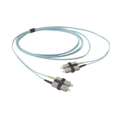 SIEMON Jumper de Fibra Óptica Multimodo 50/125 OM3 XGLO, SC-SC Duplex, OFNR, Color Aqua, 2 Metros FJ2-SCSC5L-02AQ
