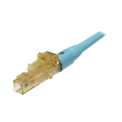 PANDUIT Conector de Fibra Óptica LC Simplex OptiCam, Multimodo 50/125 OM3/OM4, Pre-pulido, Color Aqua MOD: FLCSMCXAQY