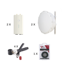 CAMBIUM NETWORKS Enlace completo de 2 radios FORCE400C con antenas TXP-4965-30PB2-KIT (30 dBi), rango de frecuencia extendida (4.9 a 6.2 GHz) MOD: FORCE400TX30