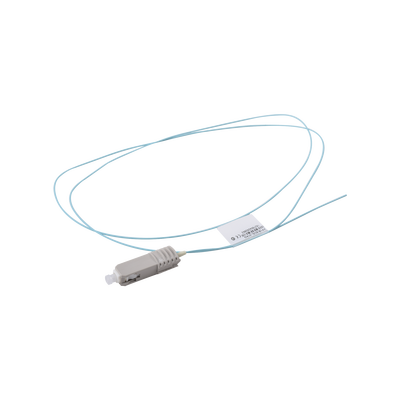 SIEMON Pigtail de Fibra Óptica SC Simplex, Multimodo OM3 XGLO 50/125, OFNR, Color Aqua, 1 Metro MOD: FP1B-SC5L-01AQ