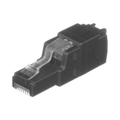 PANDUIT Plug RJ45 UTP, Instalación Recta, Terminación en Campo Certificable, Compatible con Cat5e, Cat6 y Cat6A, Color Negro MOD: FP6X88MTG