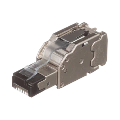PANDUIT Plug RJ45 Blindado, Instalación Recta, Terminación en Campo Certificable, Compatible con Cat5e, Cat6 y Cat6A, Color Plata MOD: FPS6X88MTG