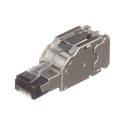 PANDUIT Plug RJ45 Blindado, Instalación Recta, Terminación en Campo Certificable, Compatible con Cat5e, Cat6 y Cat6A, Color Plata, Paquete de 10 Piezas MOD: FPS6X88MTG-X