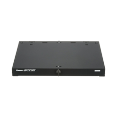 PANDUIT Panel de Distribución de Fibra Óptica, Acepta 3 Placas FAP o FMP, Bandeja Deslizable e Inclinable Hacia Abajo, Hasta 72 Fibras, Color Negro, 1UR MOD: FRME1