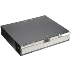 PANDUIT Panel de Distribución de Fibra Óptica, Acepta 6 Placas FAP o FMP, Bandeja Deslizable, Hasta 144 Fibras, Color Negro, 2UR MOD: FRME2U