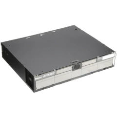 PANDUIT Panel de Distribución de Fibra Óptica, Acepta 6 Placas FAP o FMP, Bandeja Deslizable, Hasta 144 Fibras, Color Negro, 2UR MOD: FRME2U