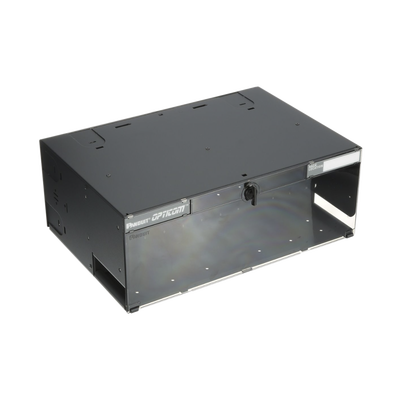 PANDUIT Panel de Distribución de Fibra Óptica, Acepta 12 Placas FAP o FMP, Bandeja Deslizable e Inclinable Hacia Abajo, Hasta 288 Fibras, Color Negro, 4UR MOD: FRME4