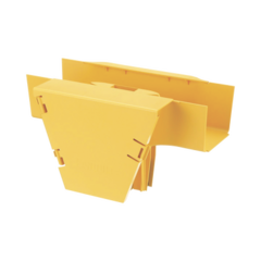 PANDUIT Accesorio en T con Conexión Horizontal y Bajada Vertical a 90º, Para Canaletas FiberRunner™ 4x4, Color Amarillo MOD: FRVT4X4LYL